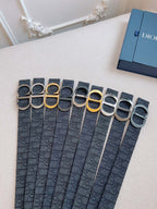 CD Belt 35mm Black Canvas Calfskin Black Logo Buckle