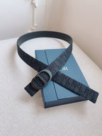 CD Belt 35mm Black Canvas Calfskin Black Buckle