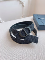 CD Belt 35mm Black Canvas Calfskin Black Buckle