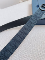 CD Belt 35mm Black Canvas Calfskin Black Buckle