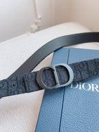 CD Belt 35mm Black Canvas Calfskin Black Buckle