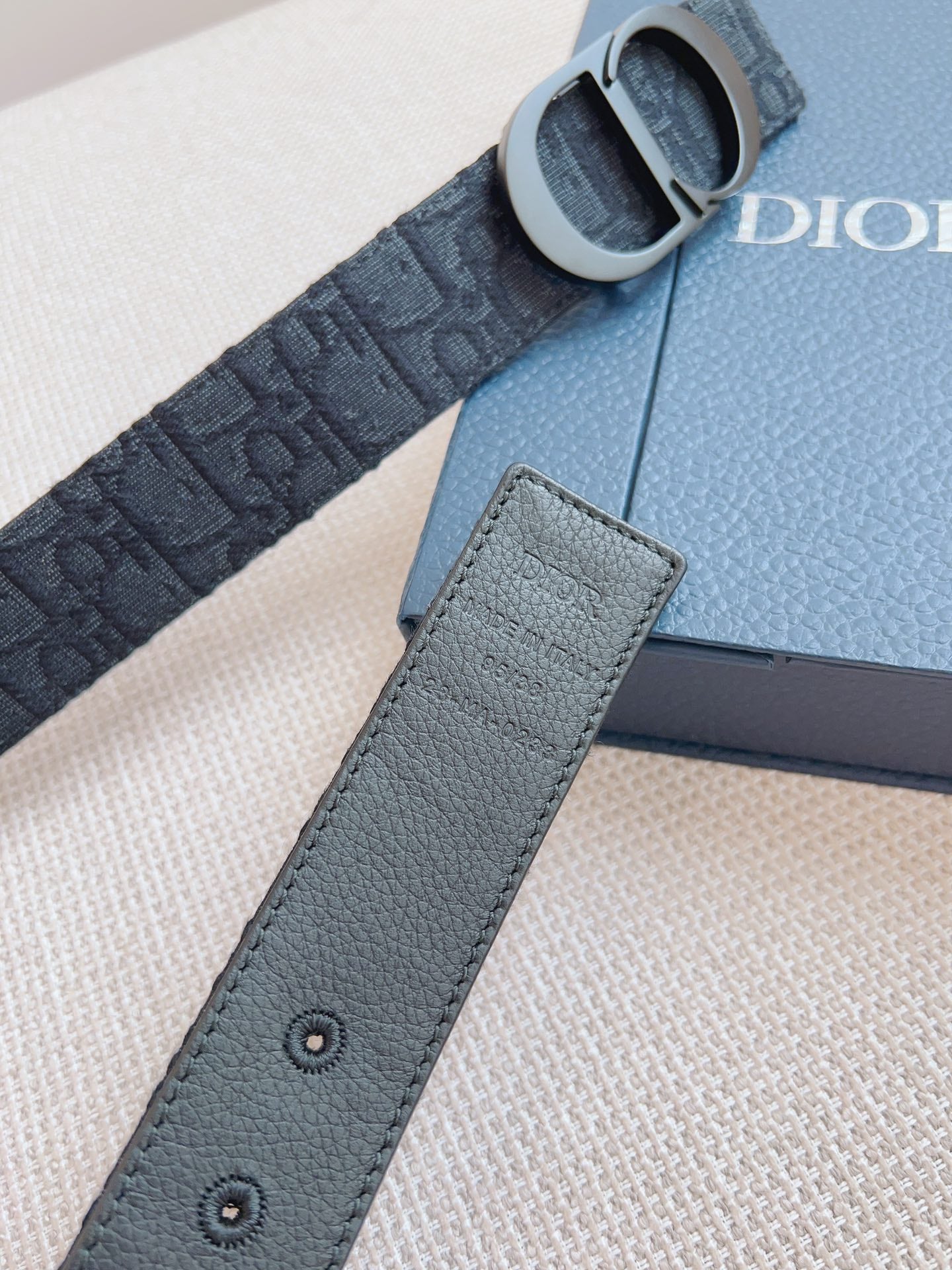 CD Belt 35mm Black Canvas Calfskin Black Buckle