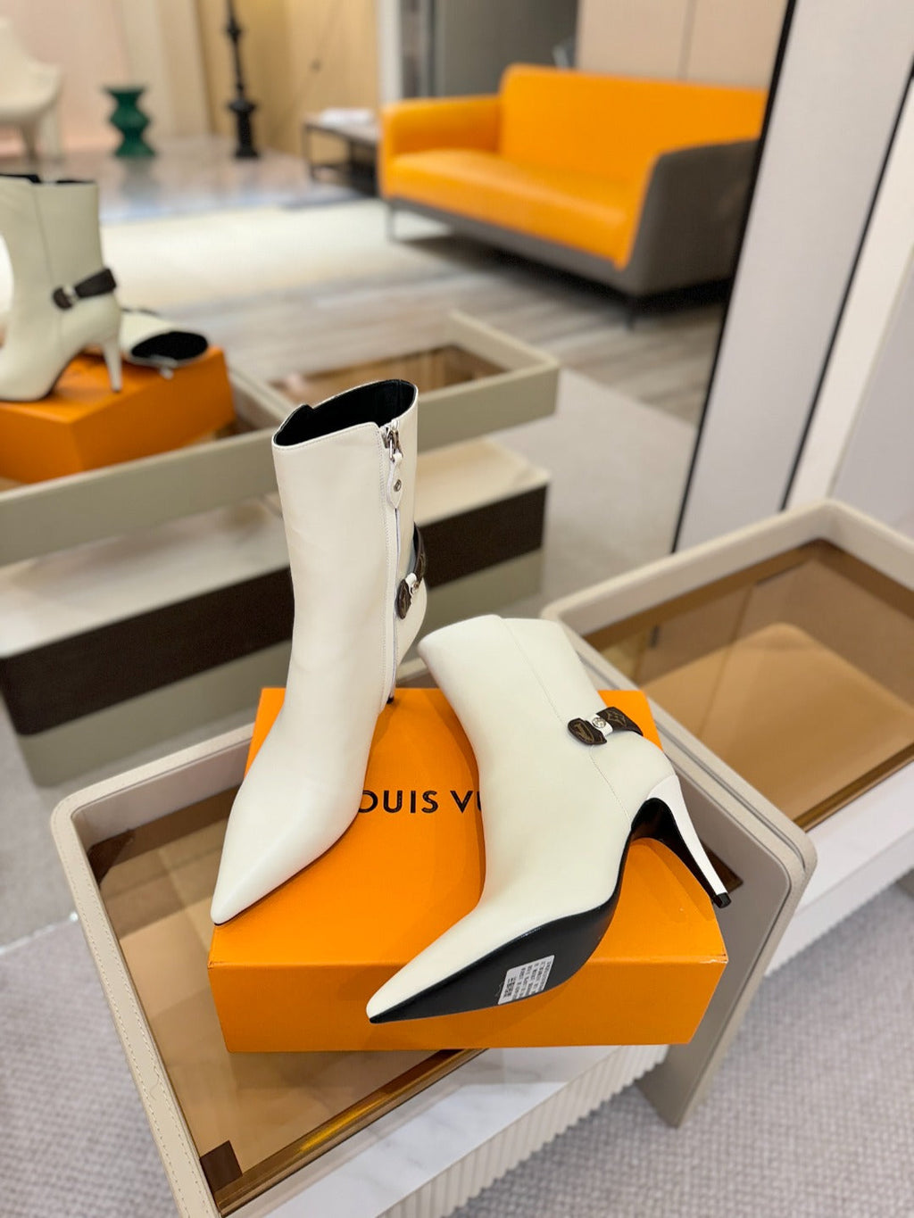 LV Legacy Ankle Boot 90mm White Caflskin 504775