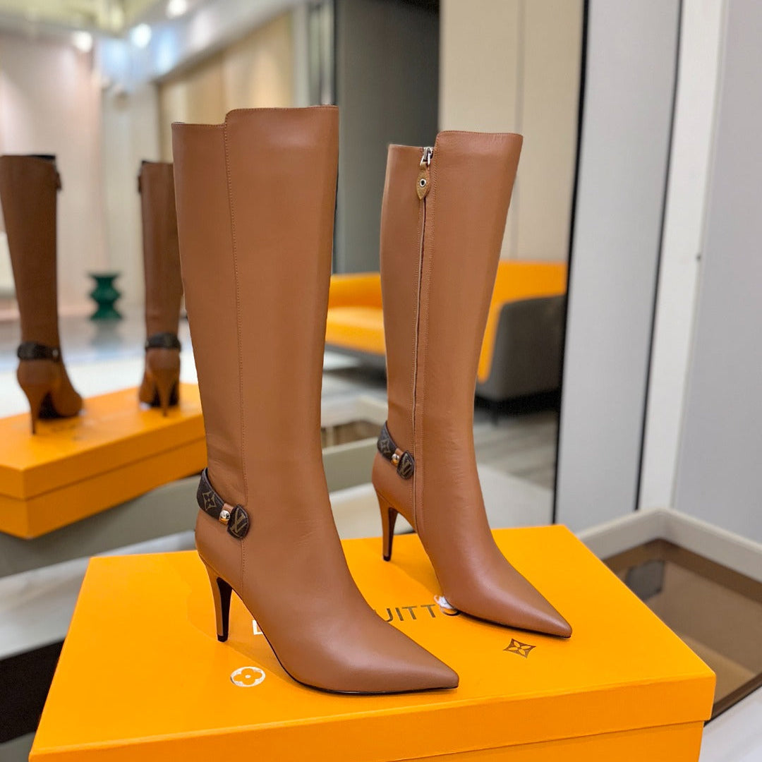 LV Legacy High Boot 90mm Light Brown Caflskin 504739