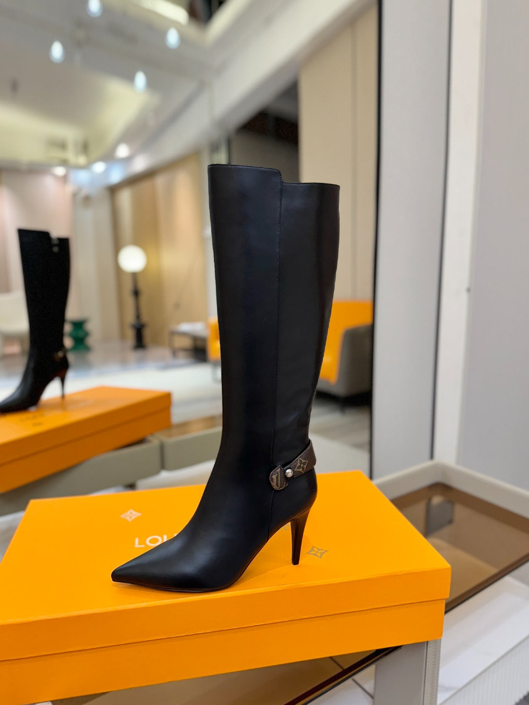 LV Legacy High Boot 90mm Black Calfskin 504736