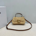 Celin Teen Lola Small Raffia Woven Handbag 129136