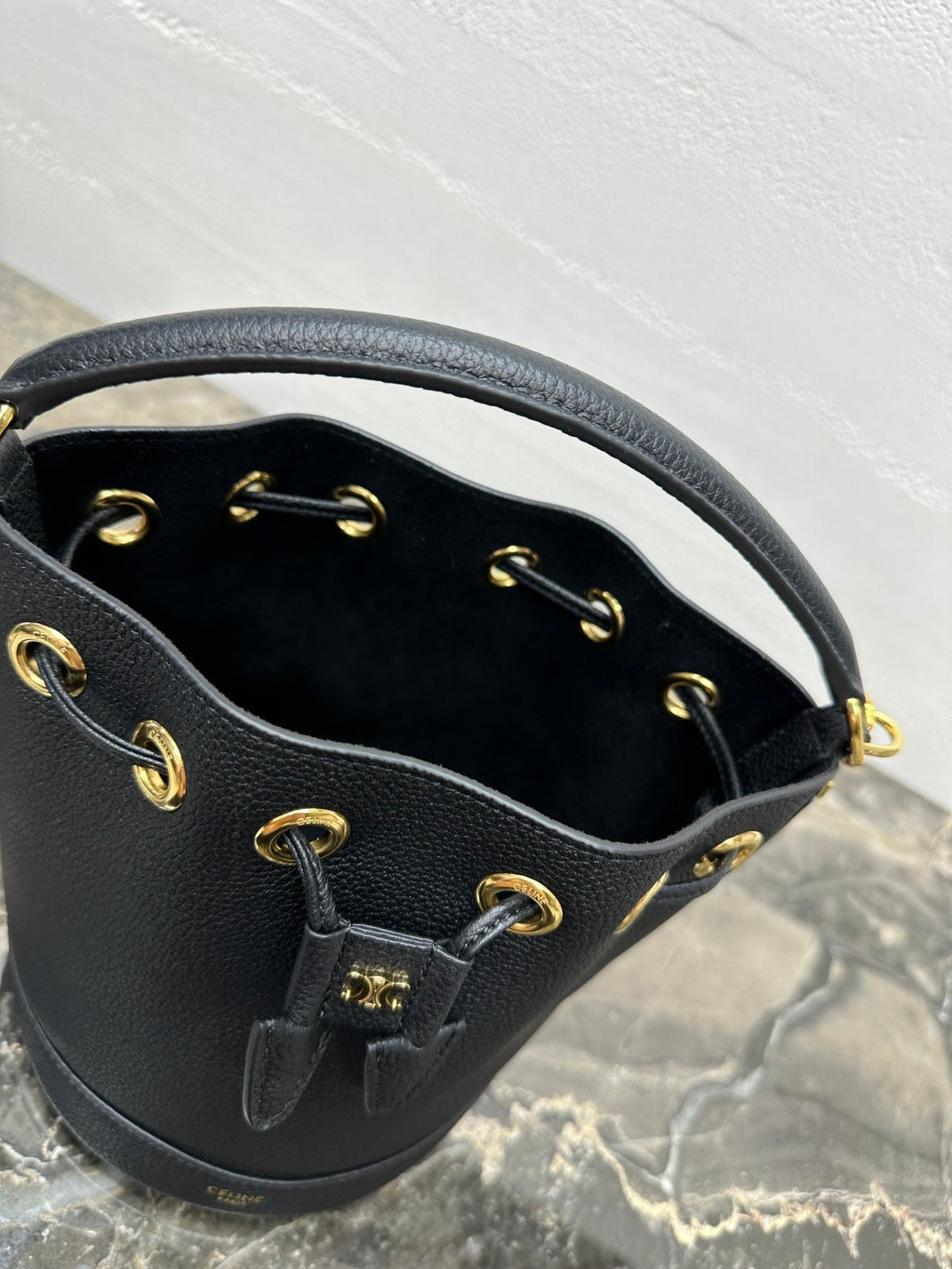 Celin Teen Clara Bag Black Grained Calfskin 131625