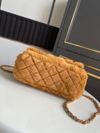 Mini CF 25 Flap Bag Brown Shearling
