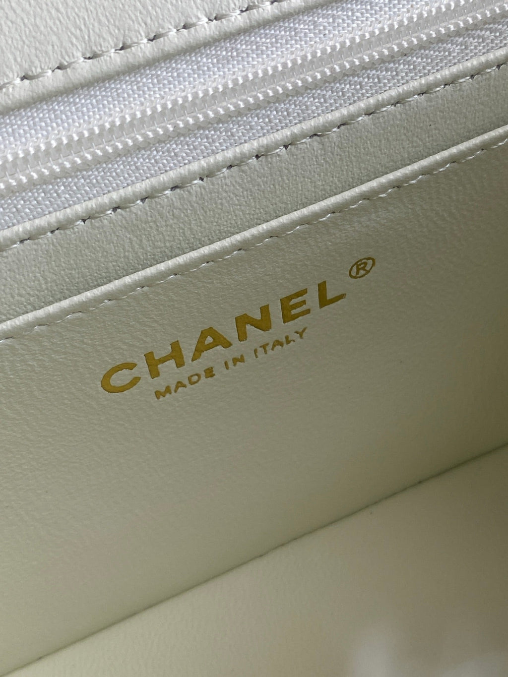 Mini CF 25 Flap Bag White Shearling