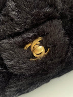 Mini CF 25 Flap Bag Black Shearling