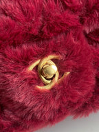 Mini CF 25 Flap Bag Red Shearling