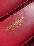 Mini CF 25 Flap Bag Red Shearling