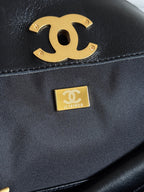CC 25A Small Tote 36cm Chocolate Brown Suede Black Calfskin