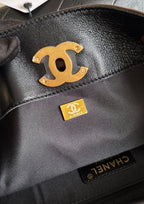 CC 25A Tote Bag Chocolate Brown Suede Black Calfskin