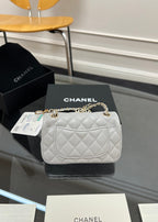 CC 25A Super Mini Bag 12.5cm Light Gray Lambskin