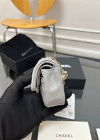 CC 25A Super Mini Bag 12.5cm Light Gray Lambskin