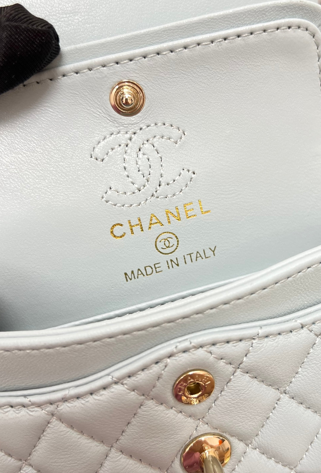 CC 25A Super Mini Bag 12.5cm Cloud Blue Lambskin