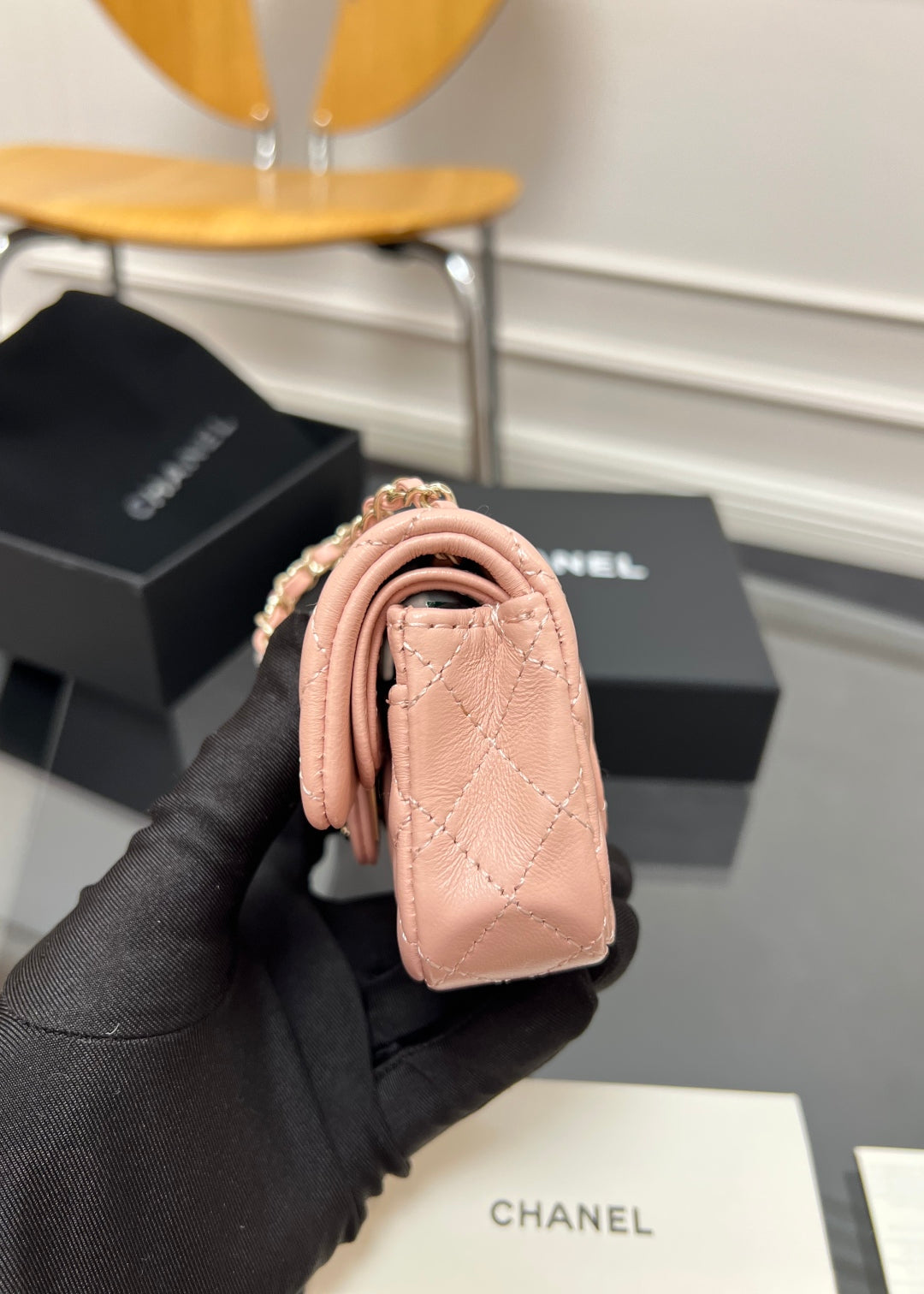 CC 25A Super Mini Bag 12.5cm Light Pink Lambski