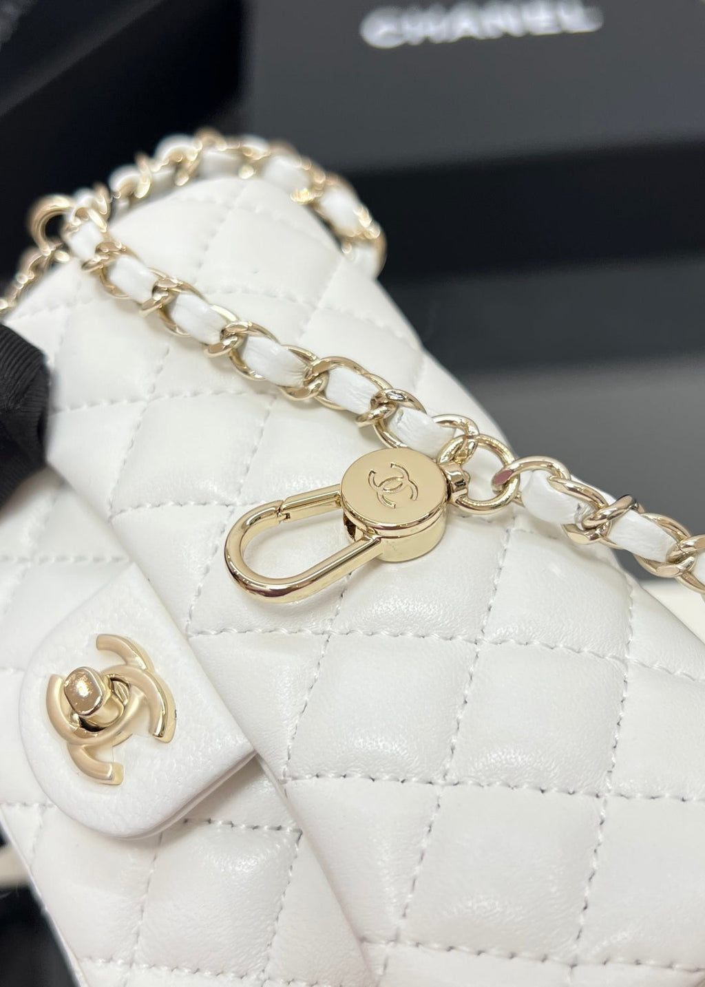 CC 25A Super Mini Bag 12.5cm White Lambskin