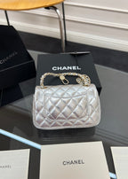 CC 25A Super Mini Bag 12.5cm Silver Lambskin