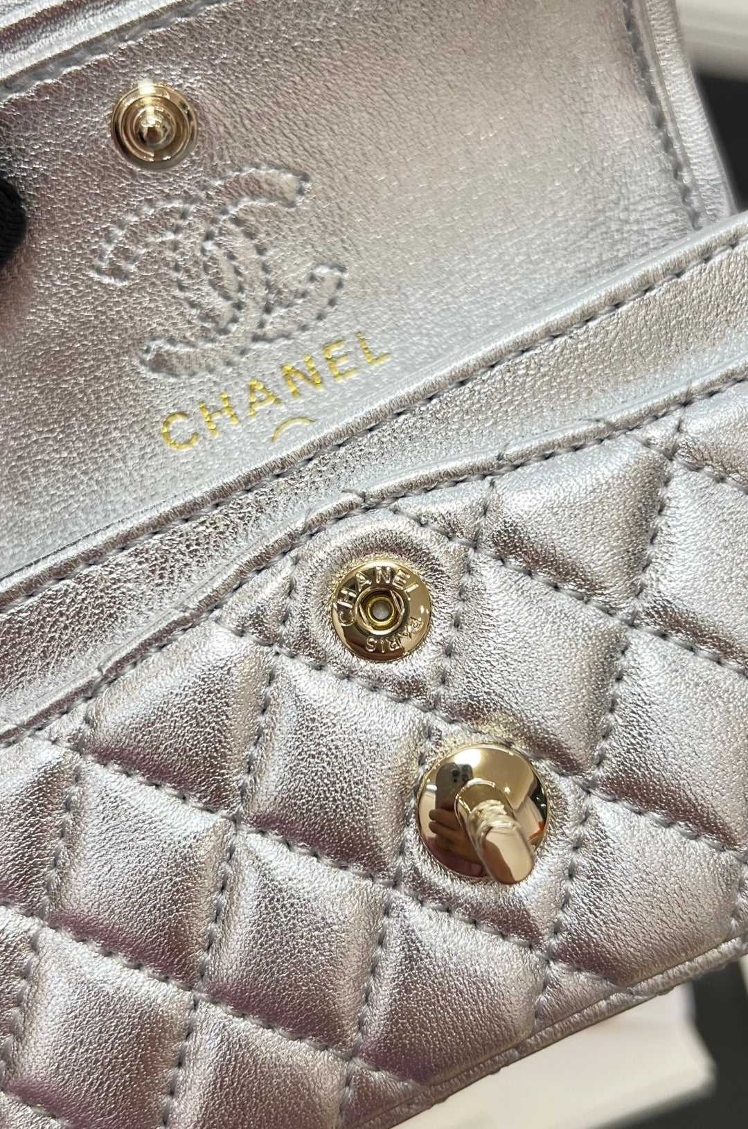 CC 25A Super Mini Bag 12.5cm Silver Lambskin