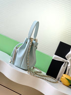 CC 22B Mini Chain 12.5cm Buckle Bag Cloud Blue Calfskin