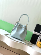 CC 22B Mini Chain 12.5cm Buckle Bag Cloud Blue Calfskin