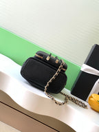 CC 22B Mini Chain 12.5cm Buckle Bag Black Calfskin