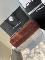 CC 25A Tote Bag 33cm Dark Brown Suede