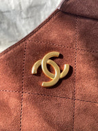 CC 25A Tote Bag 33cm Dark Brown Suede