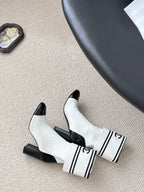 CC 25K Ankle Sock Boots 85mm Heel White Patent Calfskin and Lambskin 508004