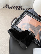 CC 25K Black Furry Ankle Boots 507928