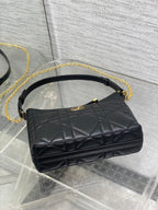 CD Shoulder Bag 19cm black lambskin GHW