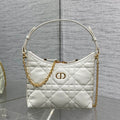 CD Shoulder Bag 19cm white lambskin GHW