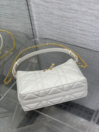 CD Shoulder Bag 19cm white lambskin GHW