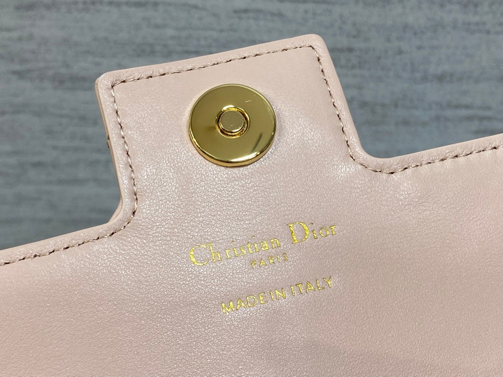 CD Pearl Chain Bag Pink 21cm Lambskin