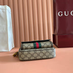 GG Ophidia GG Mini Handbag 20cm Grey and Brown Supreme Canvas
