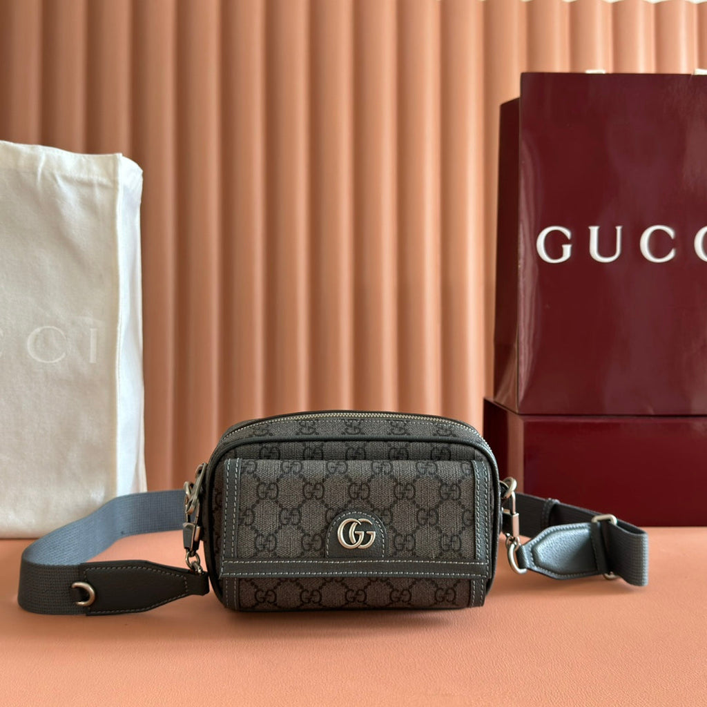 GG Ophidia GG Mini Handbag 20cm Dark Grey Supreme Canvas