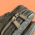 GG Ophidia GG Mini Handbag 12cm Dark Grey Supreme Canvas