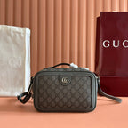 GG Ophidia Small Shoulder Bag 24cm Dark Grey GG Supreme Canvas