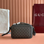 GG Ophidia Small Shoulder Bag 24cm Dark Grey GG Supreme Canvas