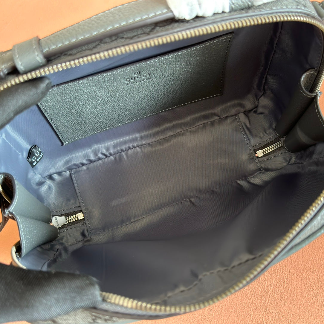 GG Ophidia Small Shoulder Bag 24cm Dark Grey GG Supreme Canvas