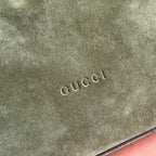 GG 25FW Beatrix Handbag 35cm Moss Green Suede SHW