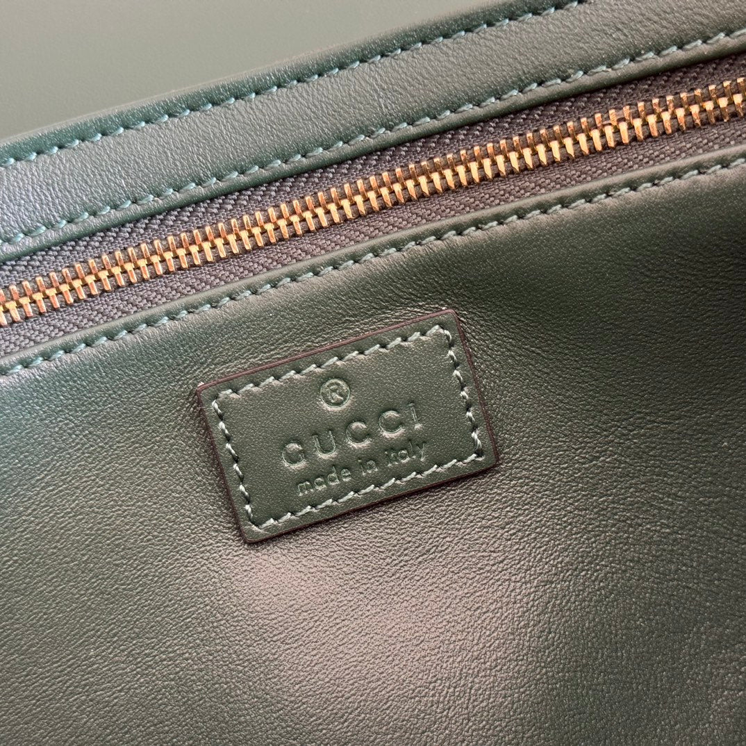 GG 25FW Siena Small Shoulder Bag 23cm Dark Green Calfskin GHW