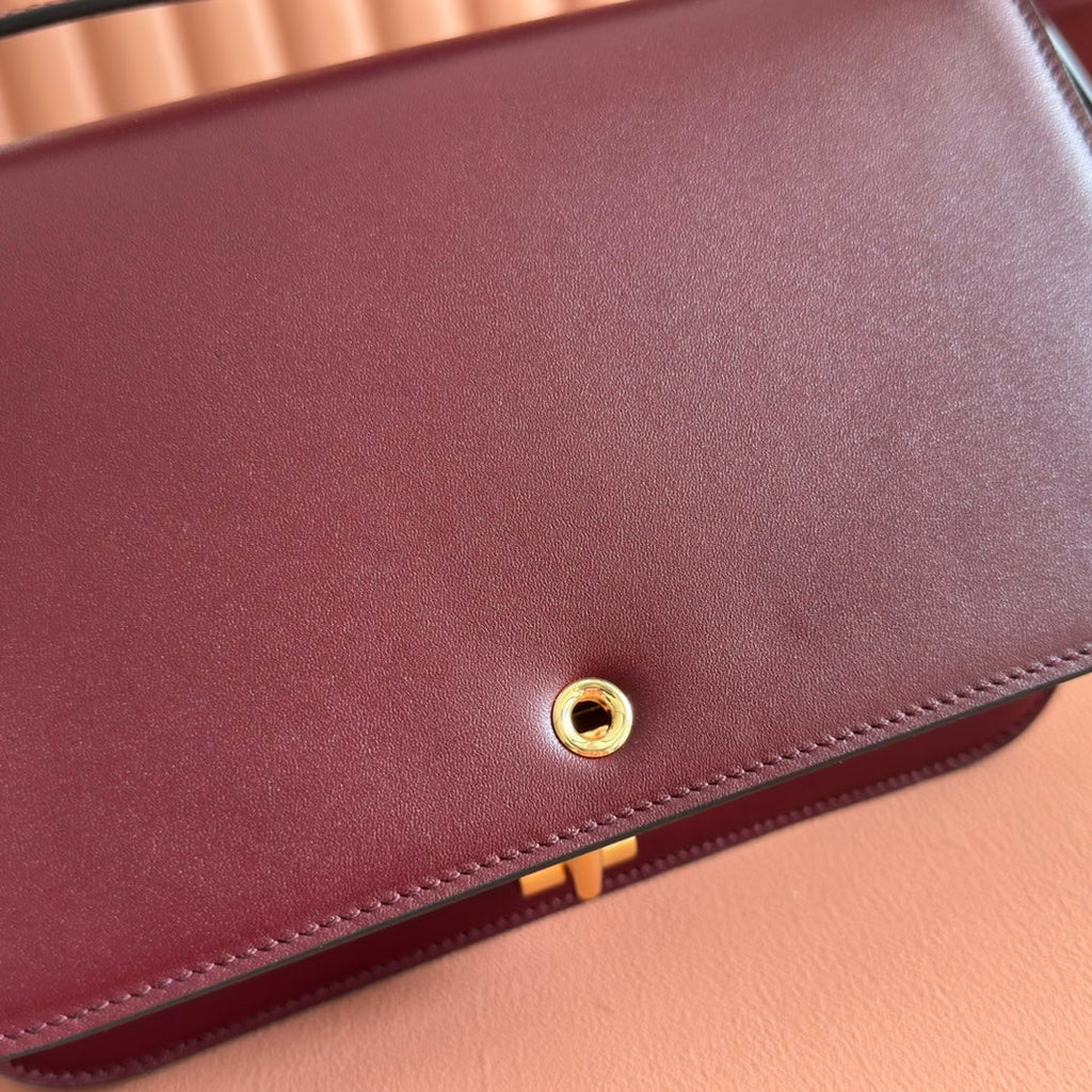 GG 25FW Siena Small Shoulder Bag 23cm Burgundy Calfskin GHW