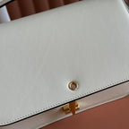 GG 25FW Siena Small Shoulder Bag 23cm White Calfskin GHW