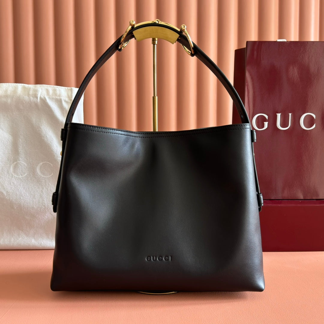 GG 25FW Beatrix Handbag 35cm Black Calfskin GHW