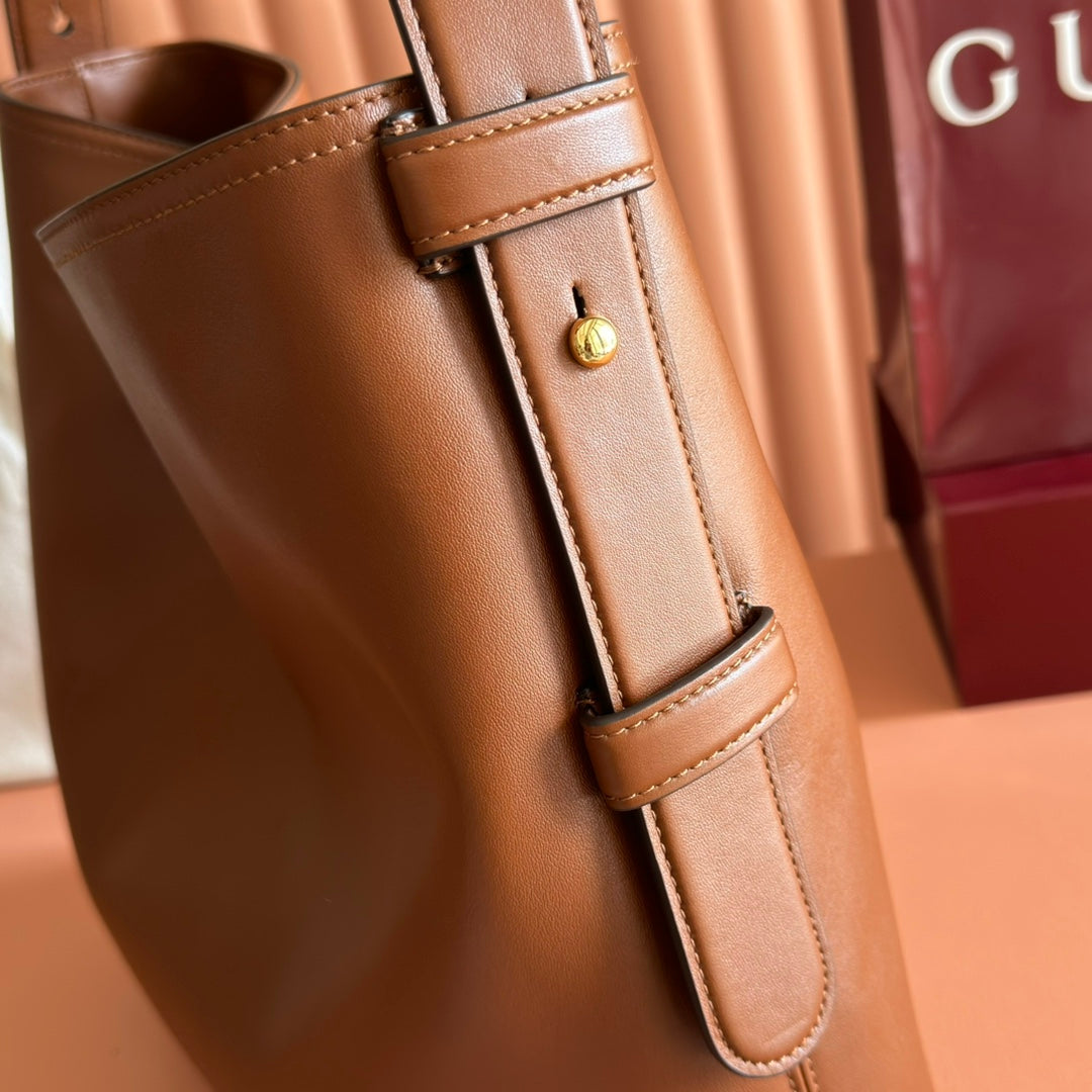 GG 25FW Beatrix Handbag 40cm Brown Calfskin GHW