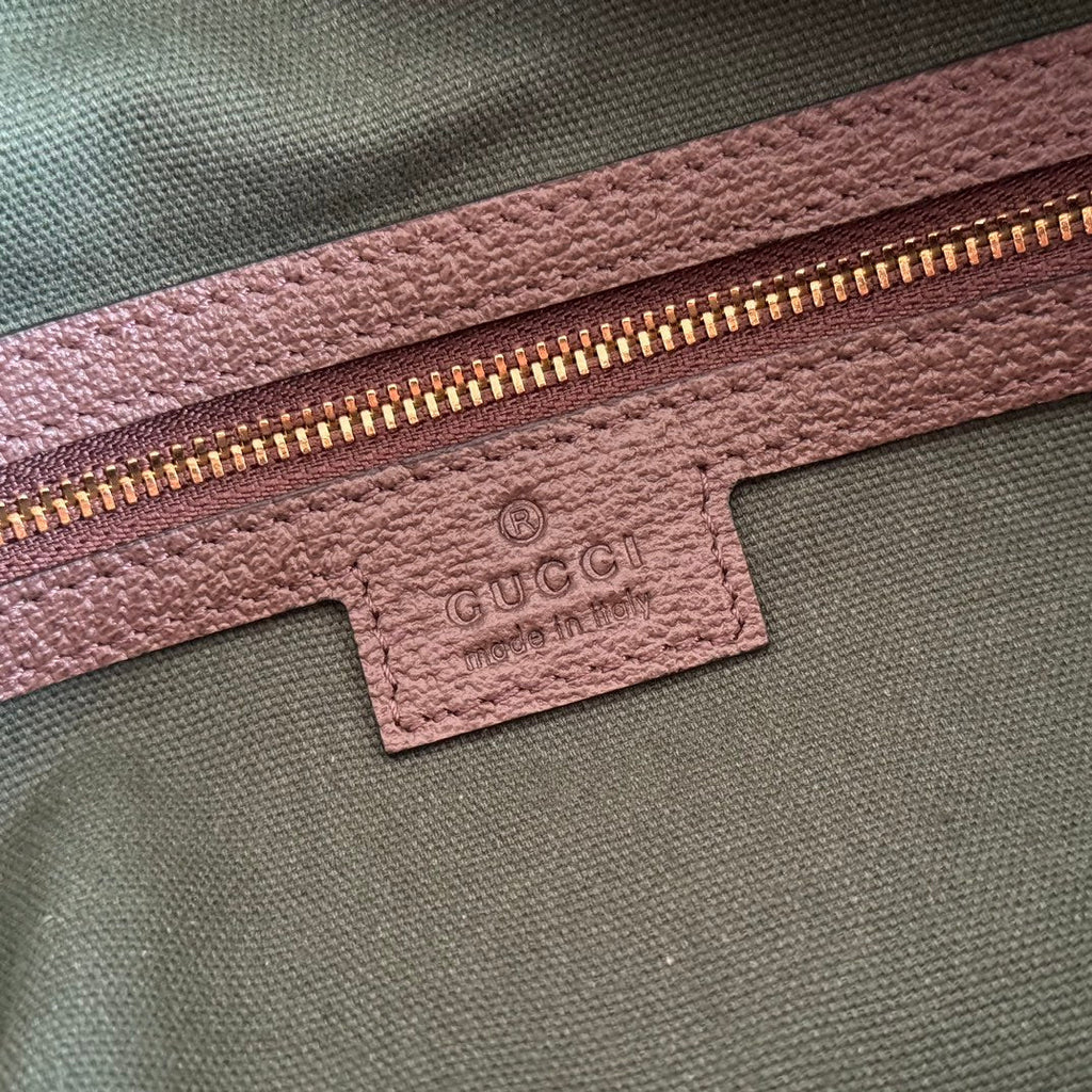 GG 25FW Beatrix Horsebit Handbag 40cm Brown Canvas GHW