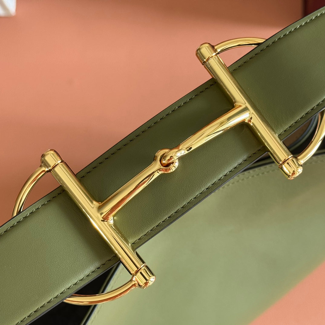 GG 25FW Beatrix Handbag 40cm Green Calfskin GHW